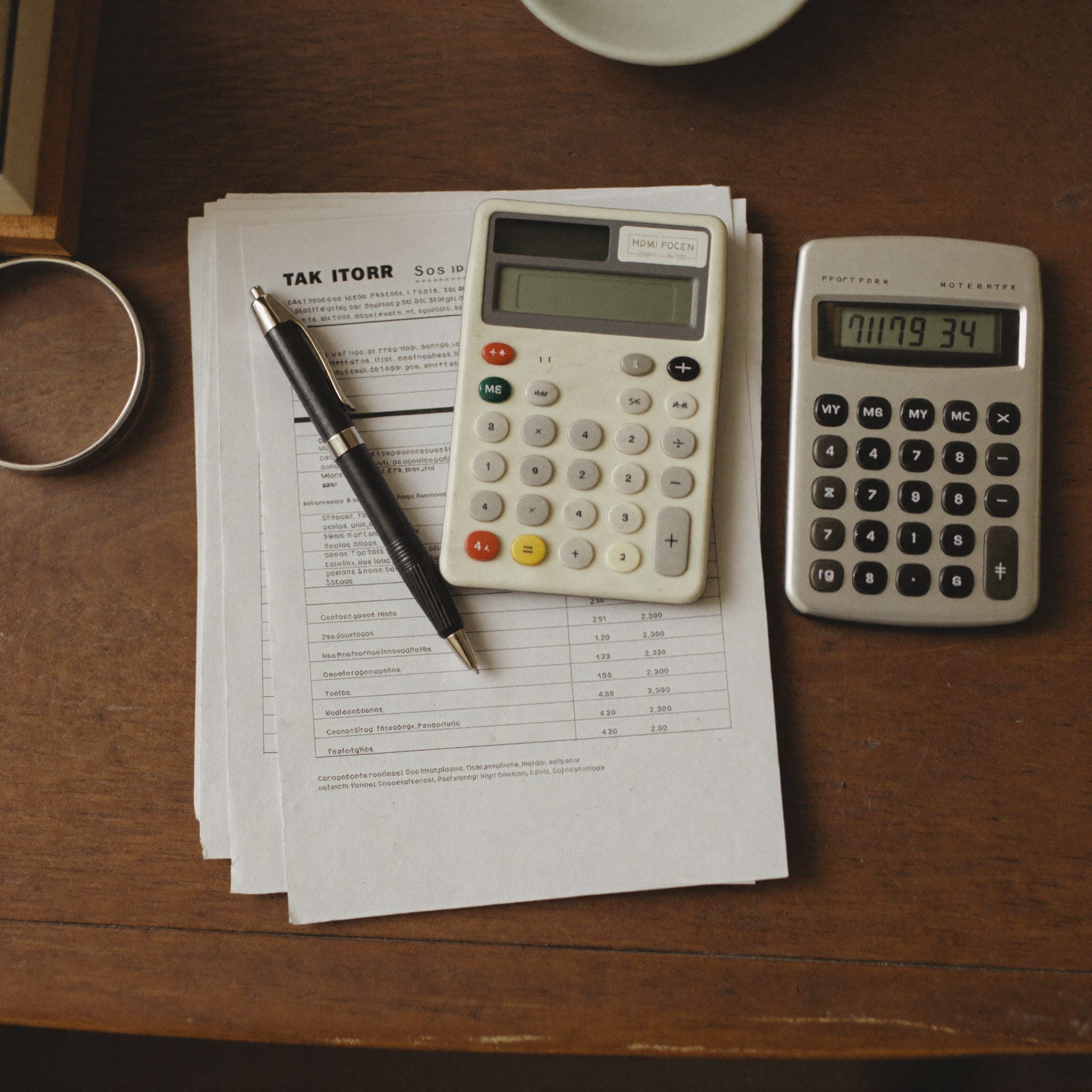 SARS tax documents laid out on a desk for review